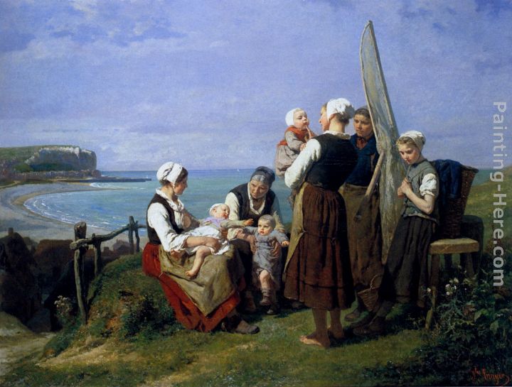 Saturday Afternoon On The Coast Of Normandy painting - Jules Trayer Saturday Afternoon On The Coast Of Normandy art painting
